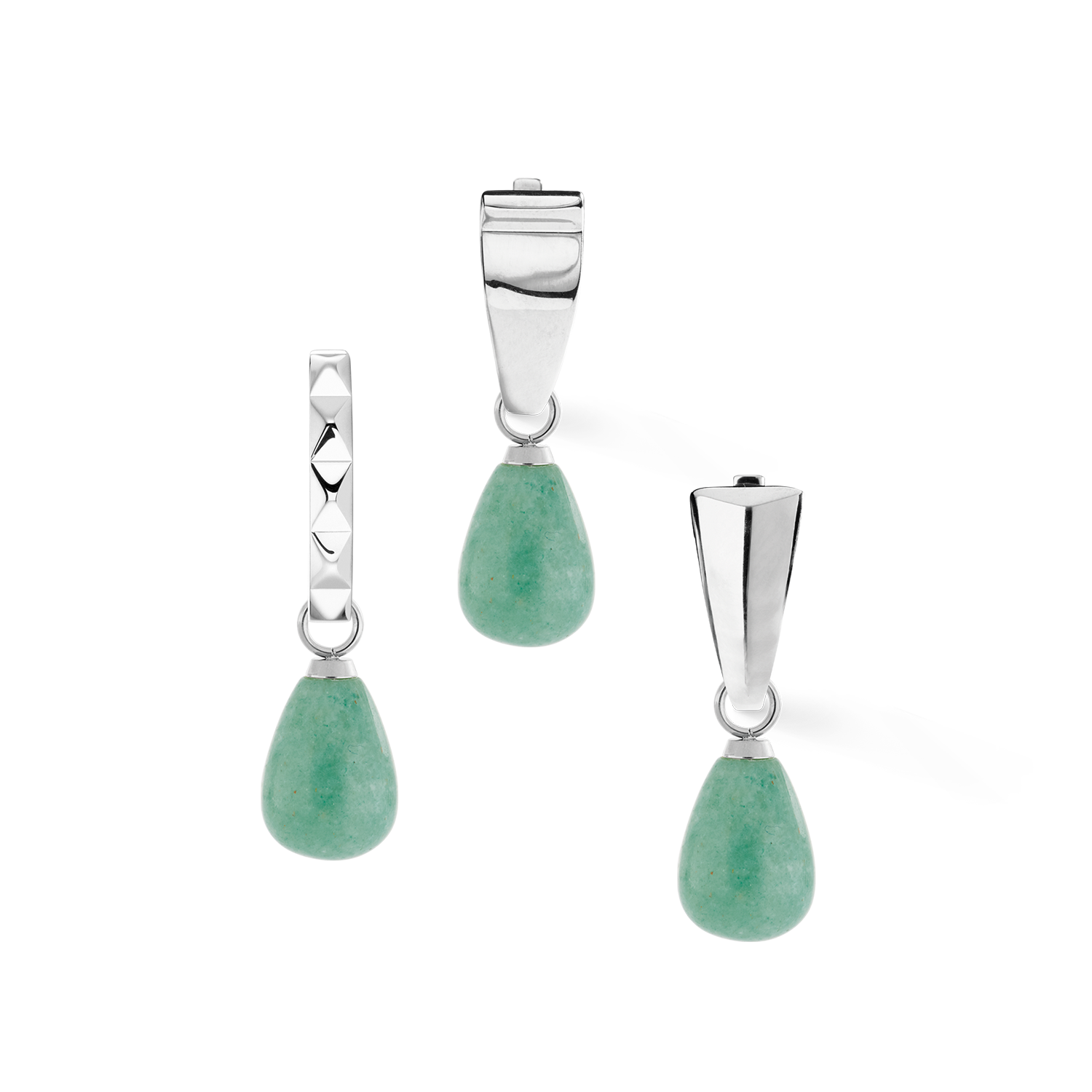 EAR ME UP Charm Drops Silver-Green