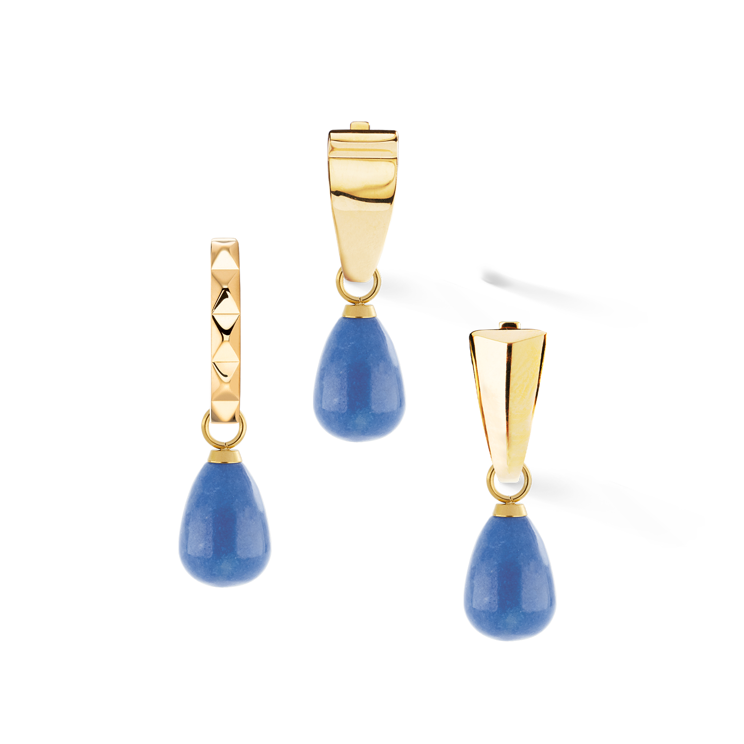 EAR ME UP Charm Drops Gold-Blue