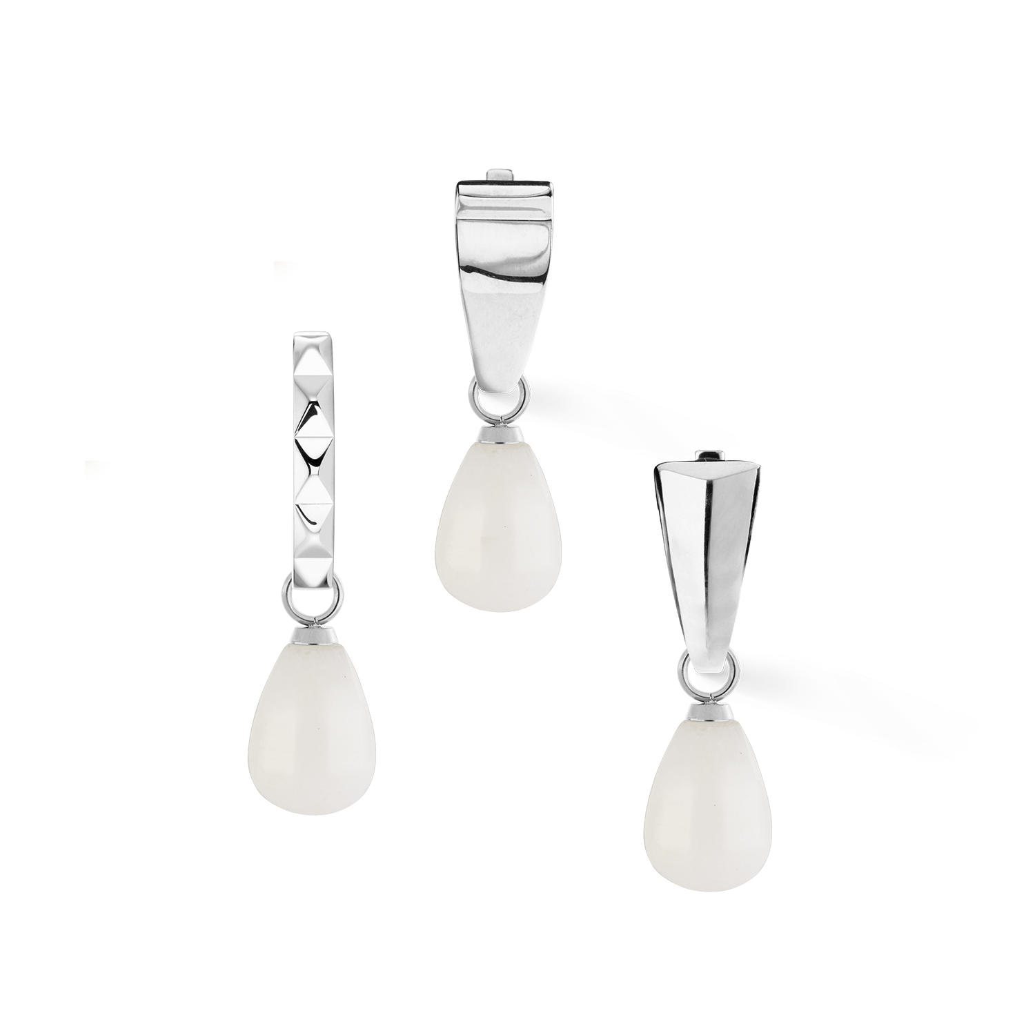 EAR ME UP Charm Drops Silver-White