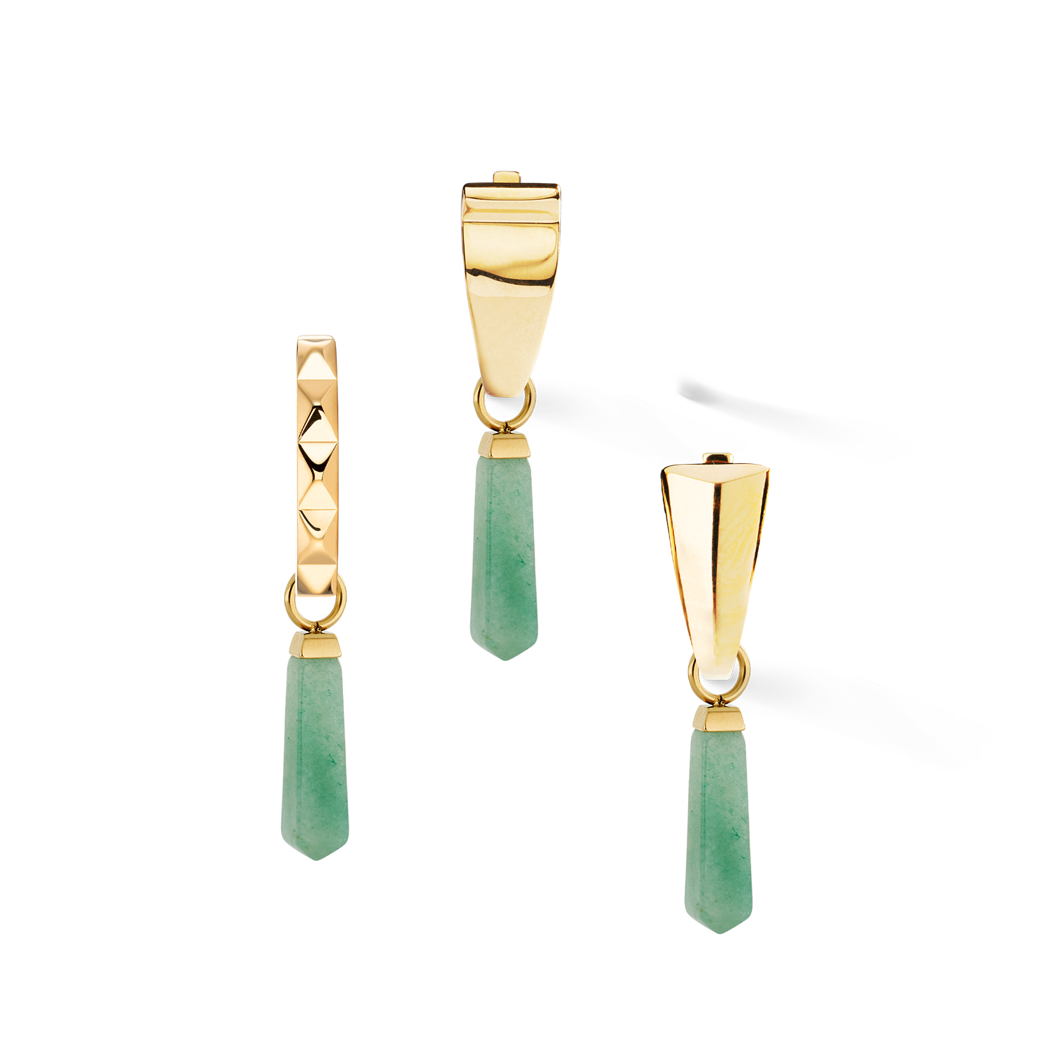 EAR ME UP Charm Obelisk Gold-Green
