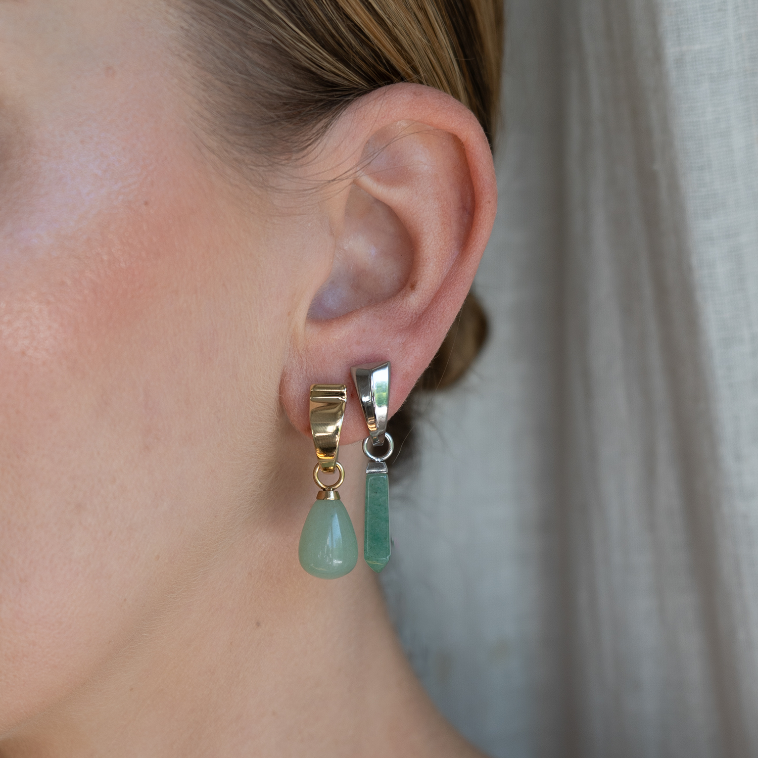 EAR ME UP Charm Obelisk Silver-Green