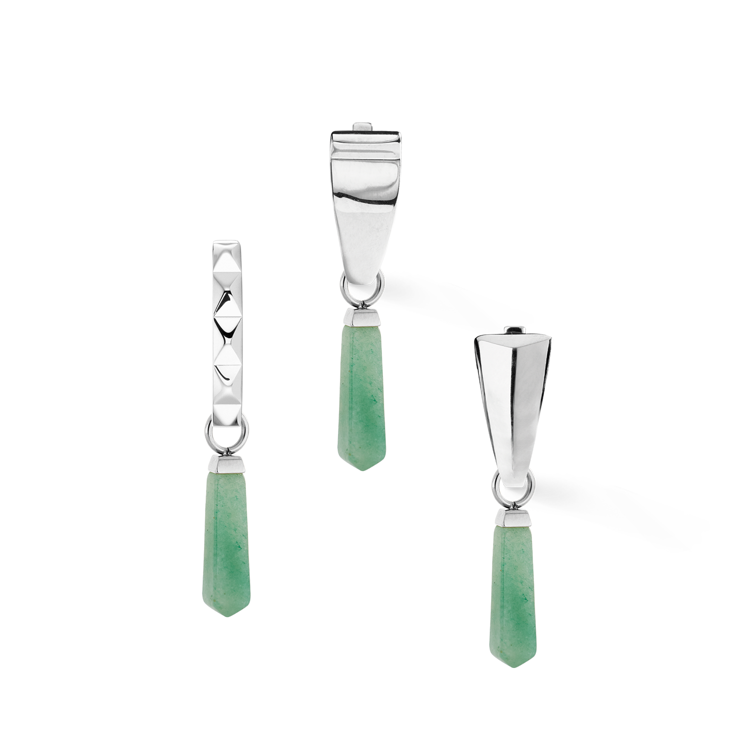 EAR ME UP Charm Obelisk Silver-Green