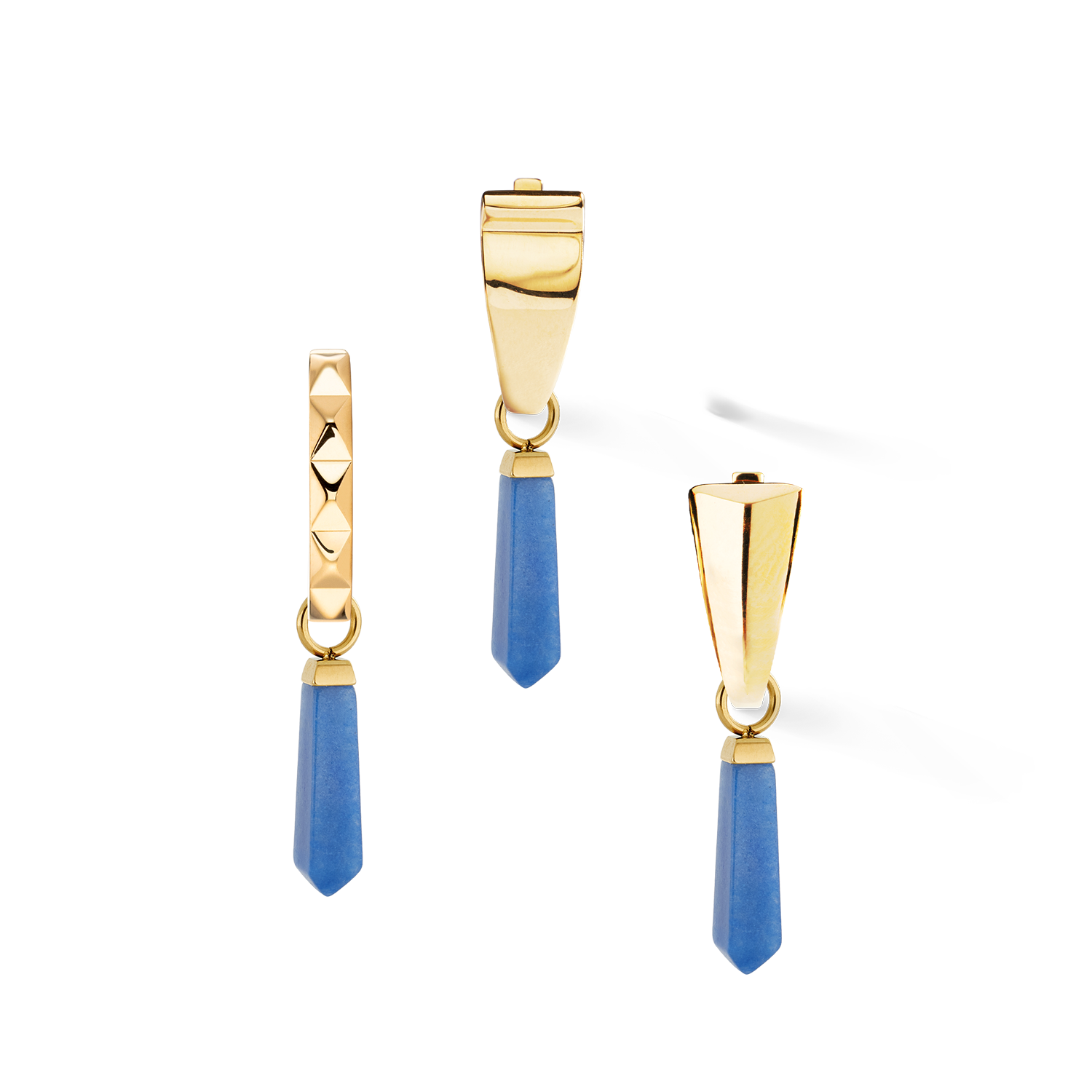 EAR ME UP Charm Obelisk Gold-Blue