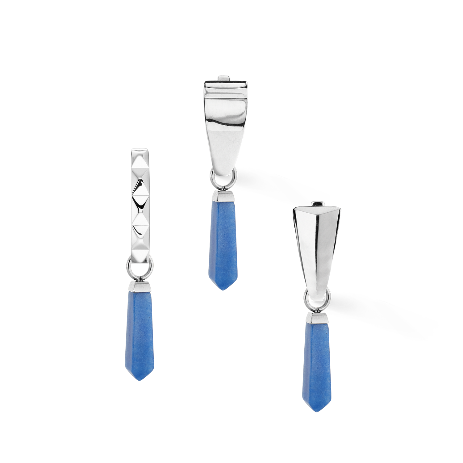 EAR ME UP Charm Obelisk Silver-Blue