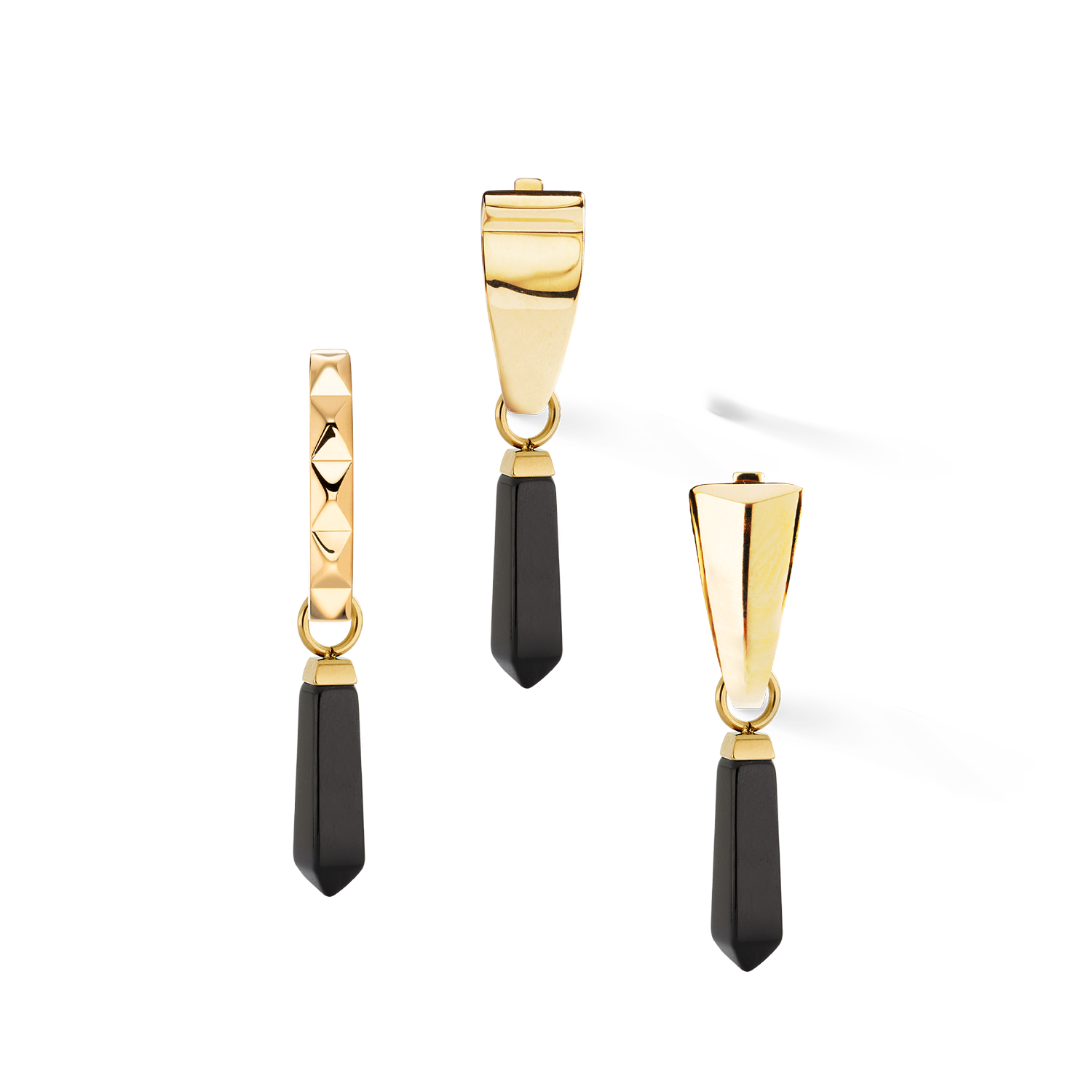 EAR ME UP Charm Obelisk Gold-Black