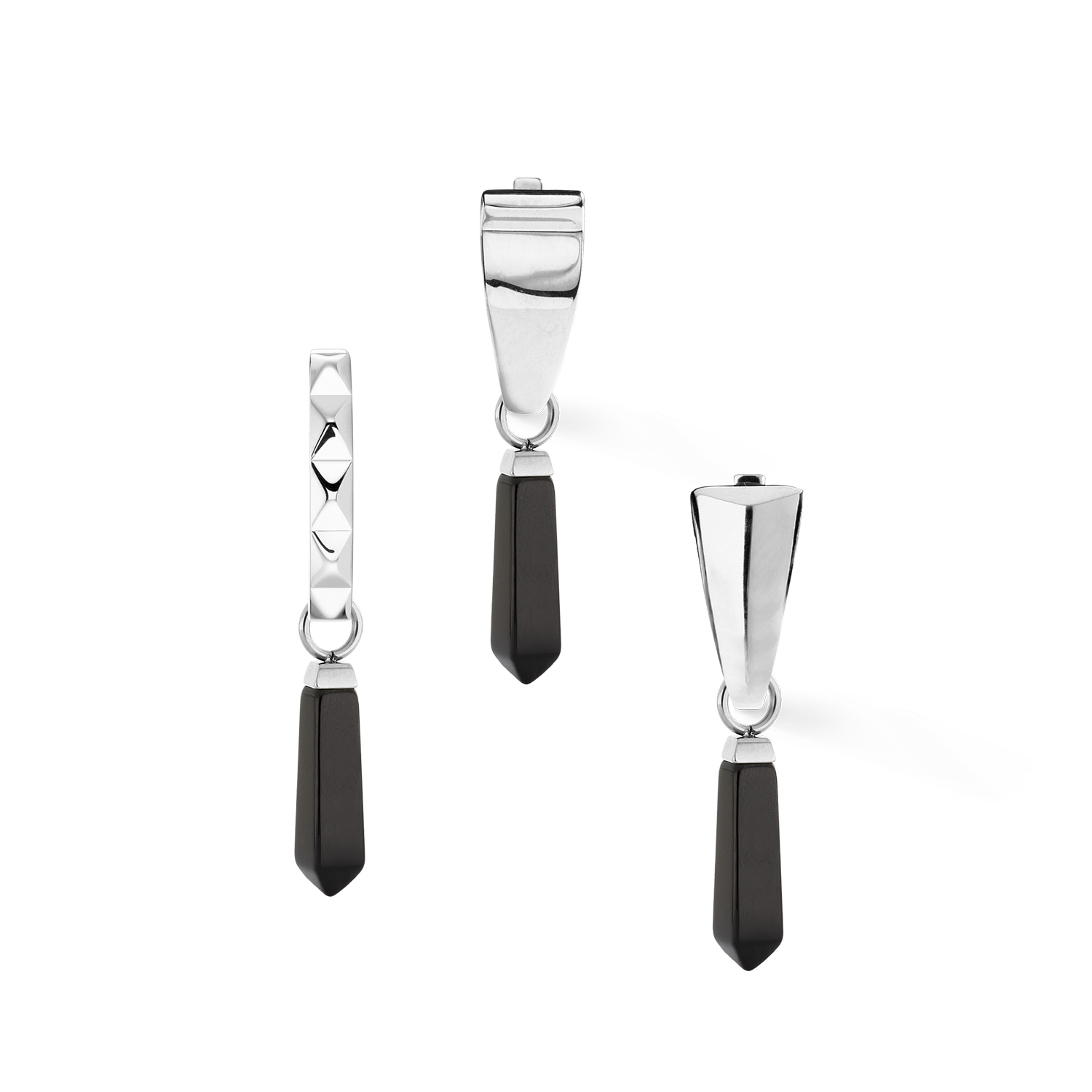 EAR ME UP Charm Obelisk Silver-Black