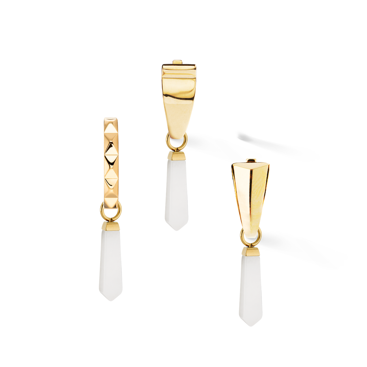 EAR ME UP Charm Obelisk Gold-White