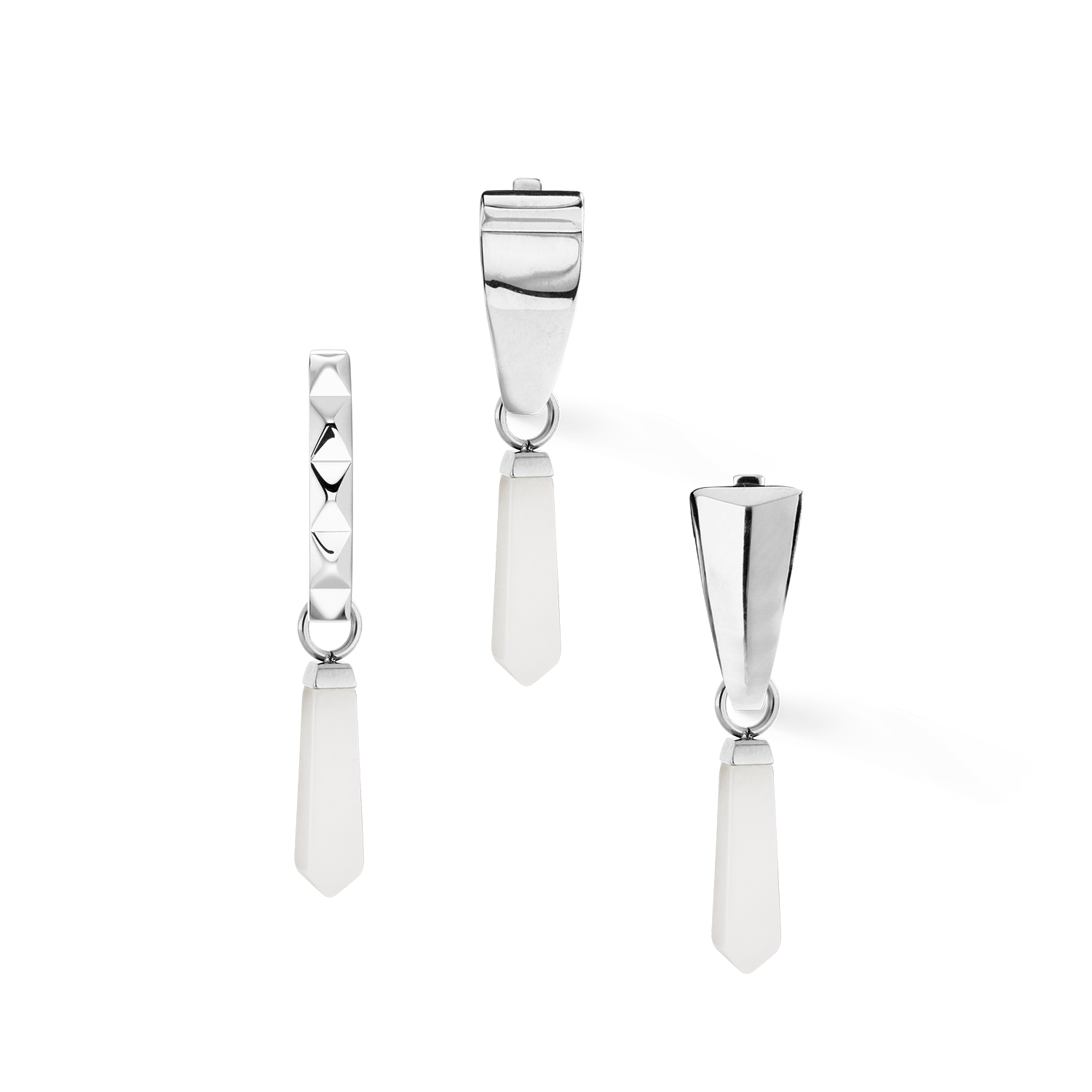 EAR ME UP Charm Obelisk Silver-White