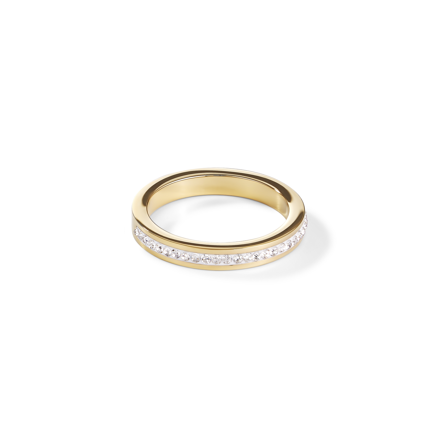 Ring stainless steel gold & crystals pavé crystal