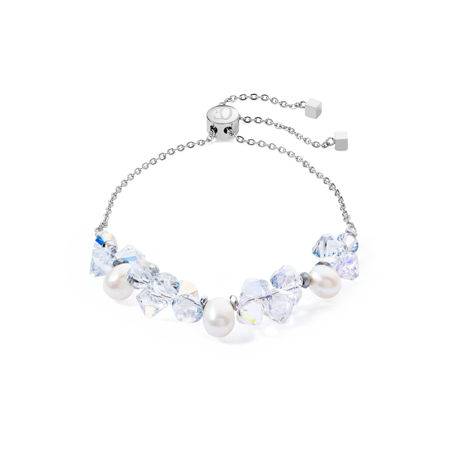 Bracelet Dancing Crystals & Pearls silver