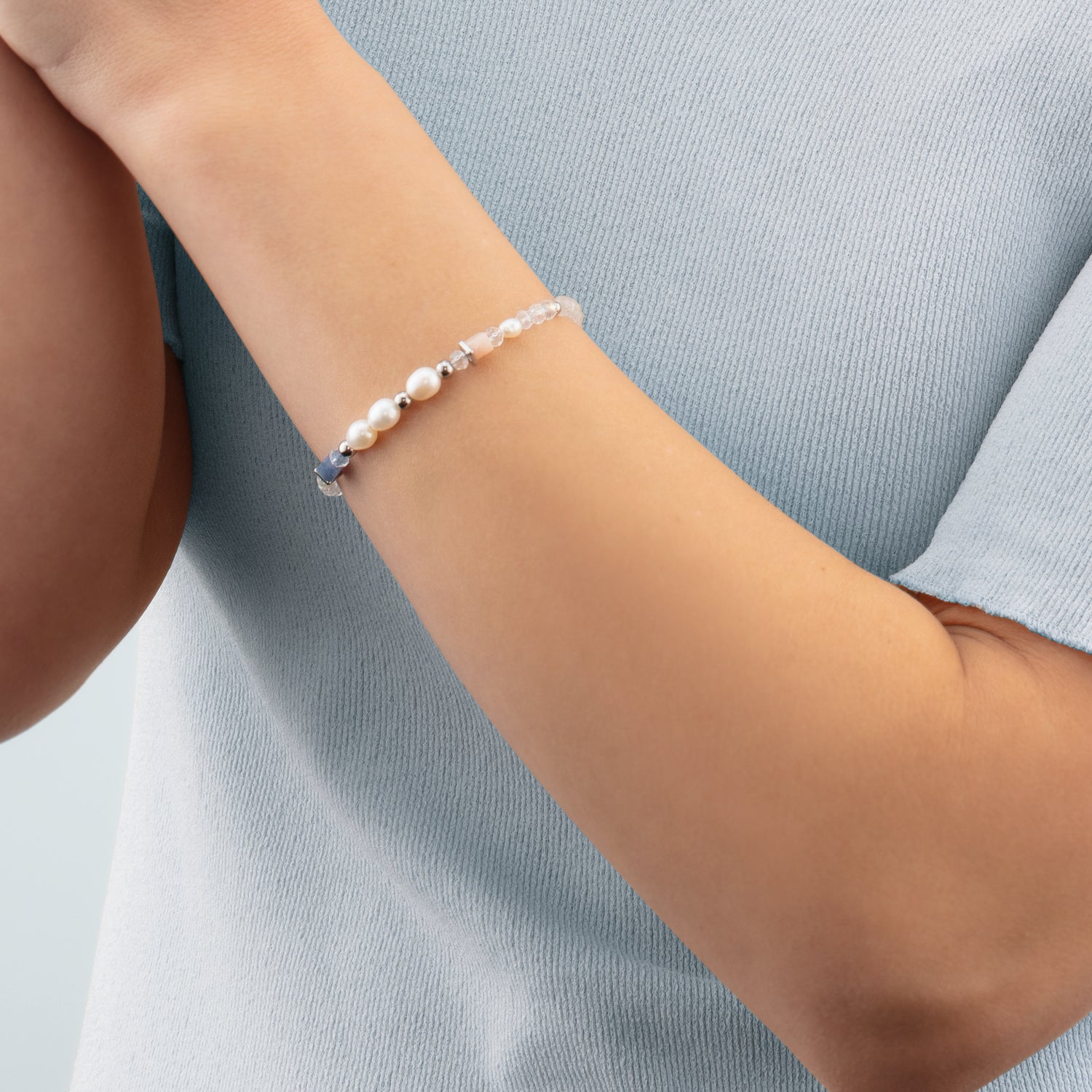 Bracelet Cosmic Pearls soft silver