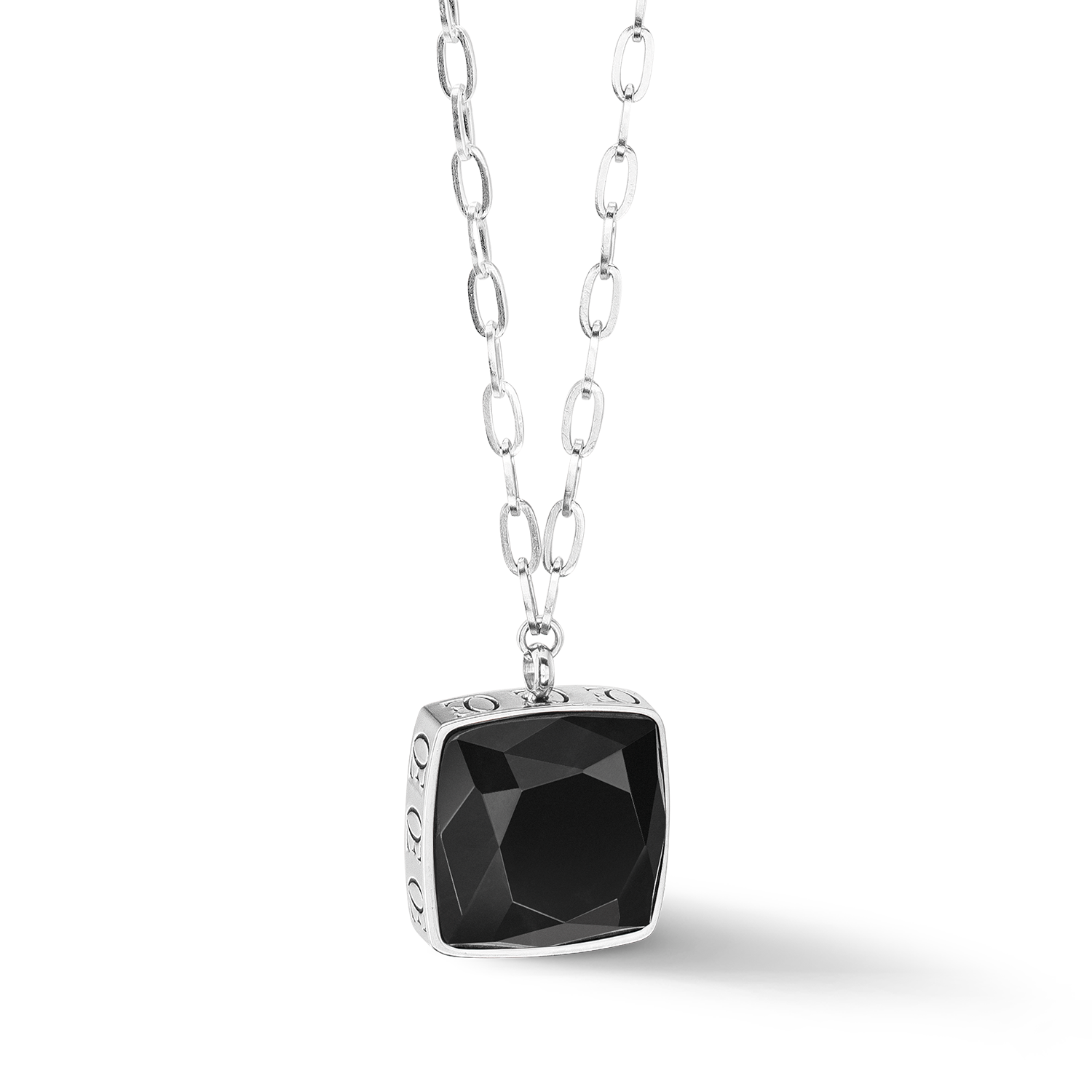 Necklace OE Amulet Square Onyx silver black