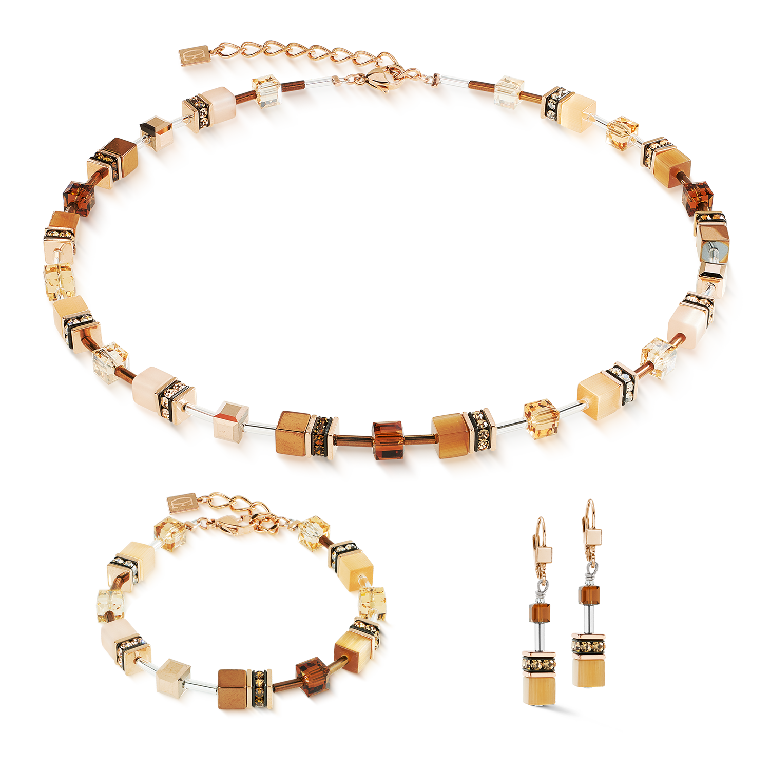 GeoCUBE® Iconic Earrings Mocha Mousse
