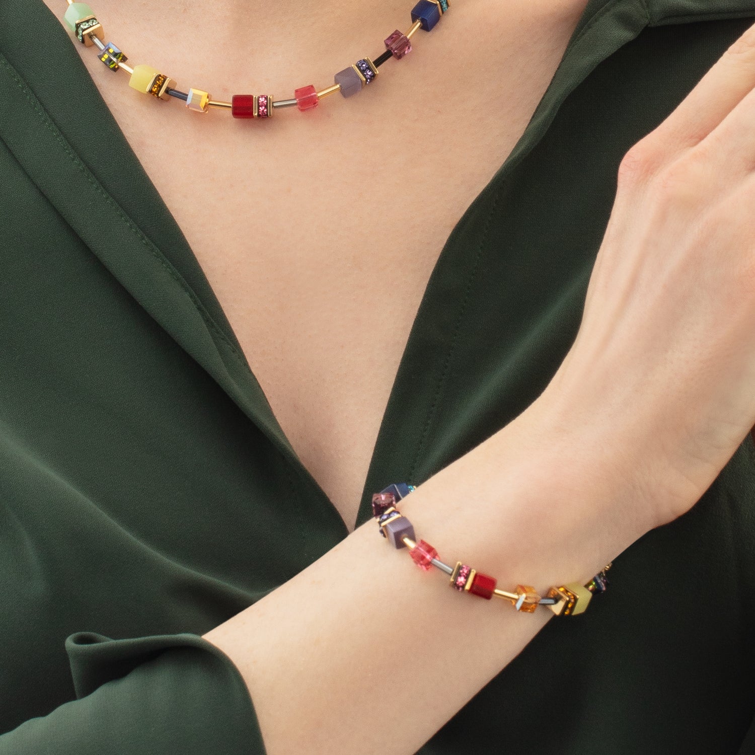 GeoCUBE® Iconic bracelet Festive gold-multicolour