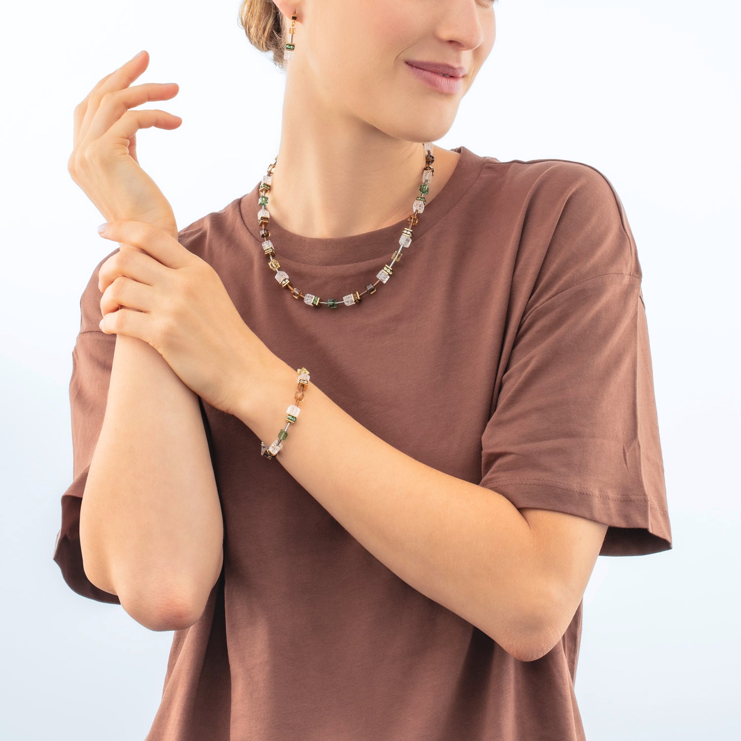 GeoCUBE® Iconic Nature bracelet brown-white