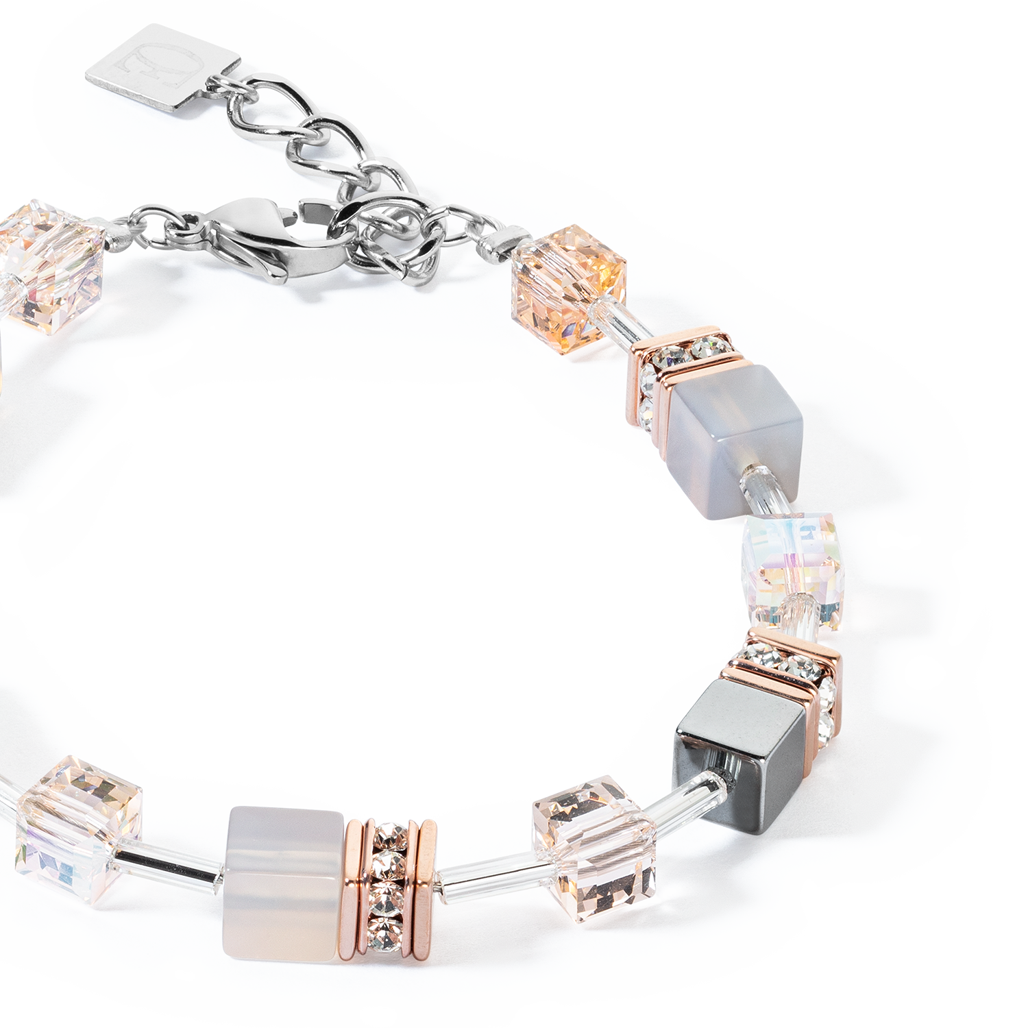 GeoCUBE® Iconic Precious bracelet rose gold-peach