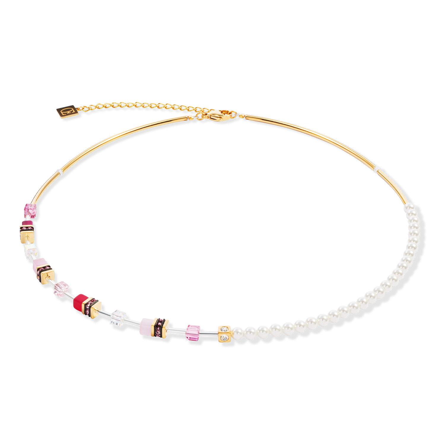 GeoCUBE® Mini Fusion Pearls Necklace gold-rose