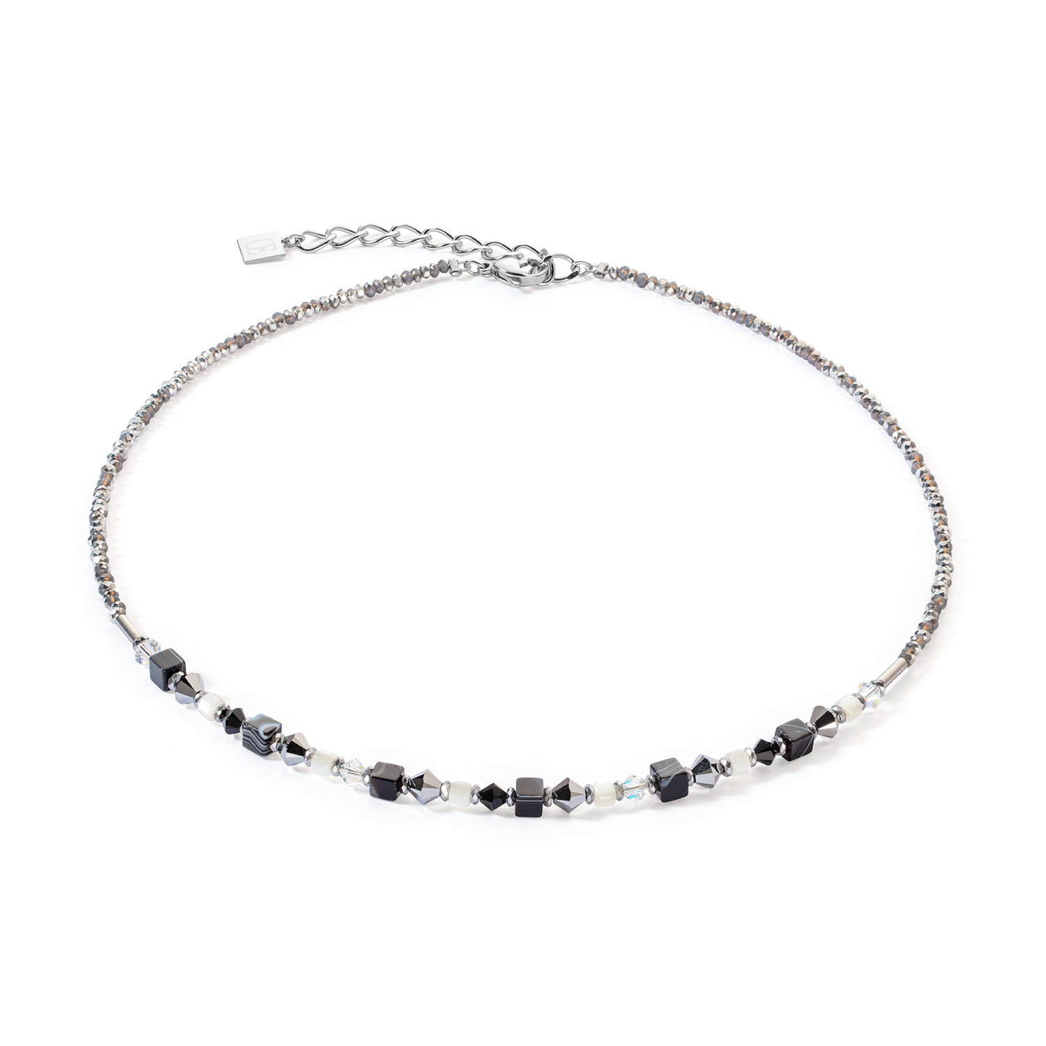 Princess Shape Mix necklace black-white