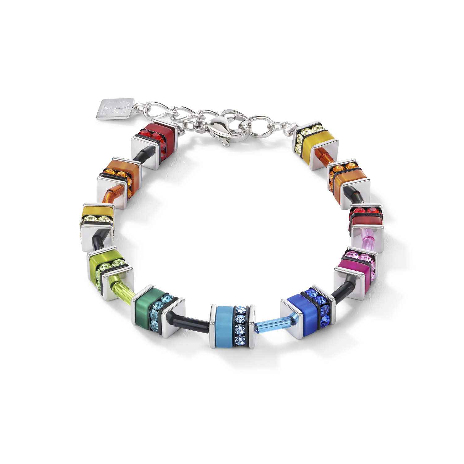 GeoCUBE® Bracelet classic polaris & rhinestone multicolour