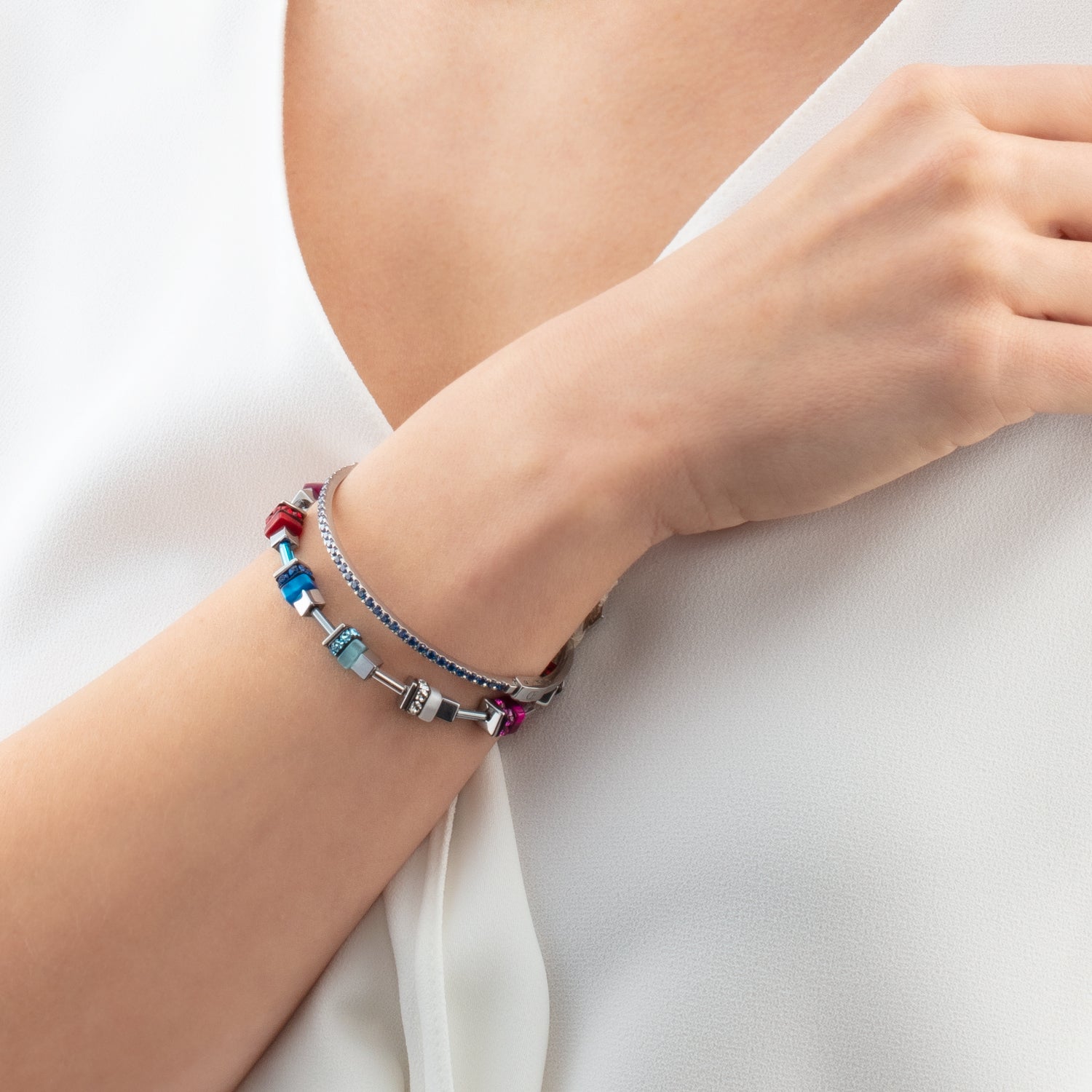 Bracelet Modern Future Cube blue-red