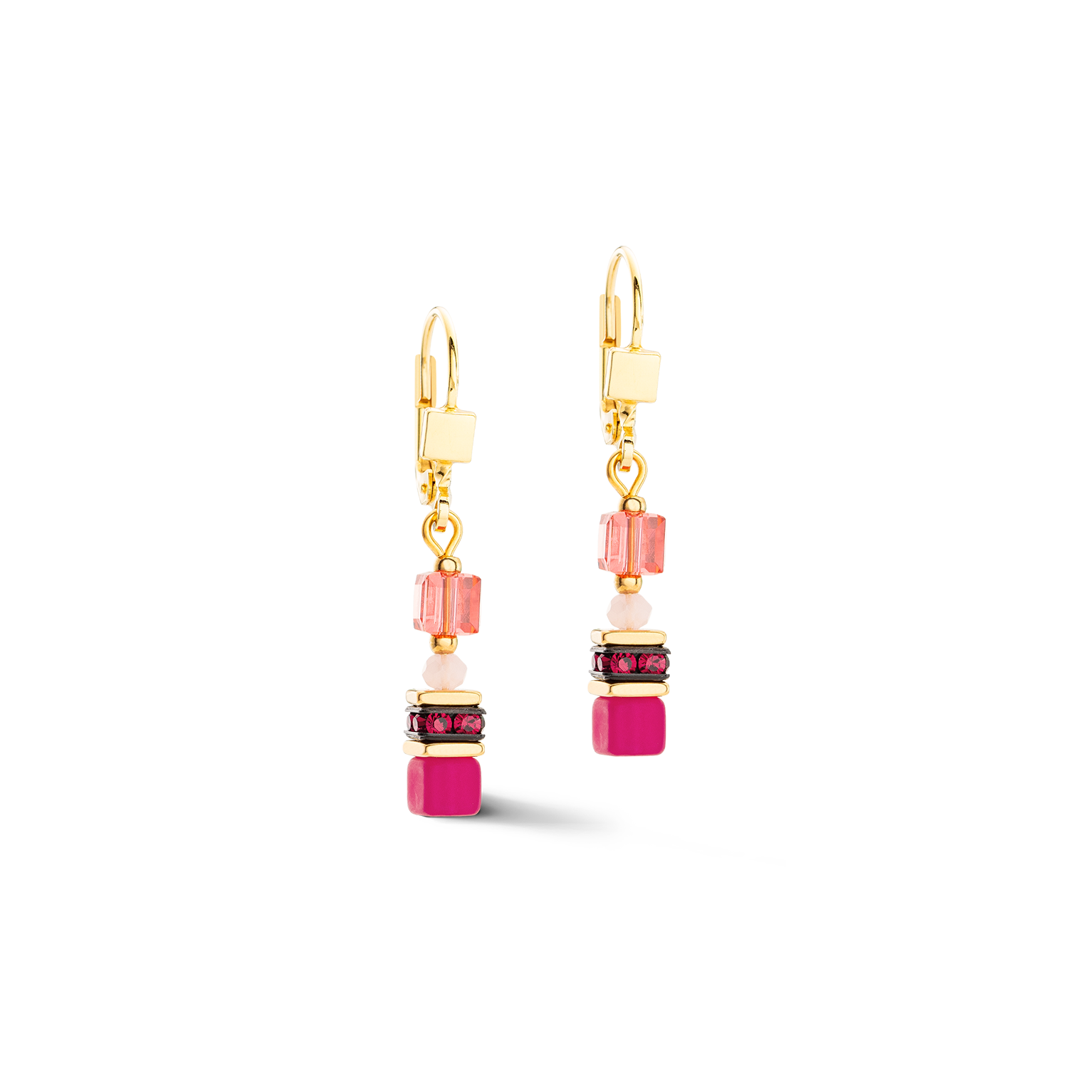 Earrings Mini Cubes Magenta