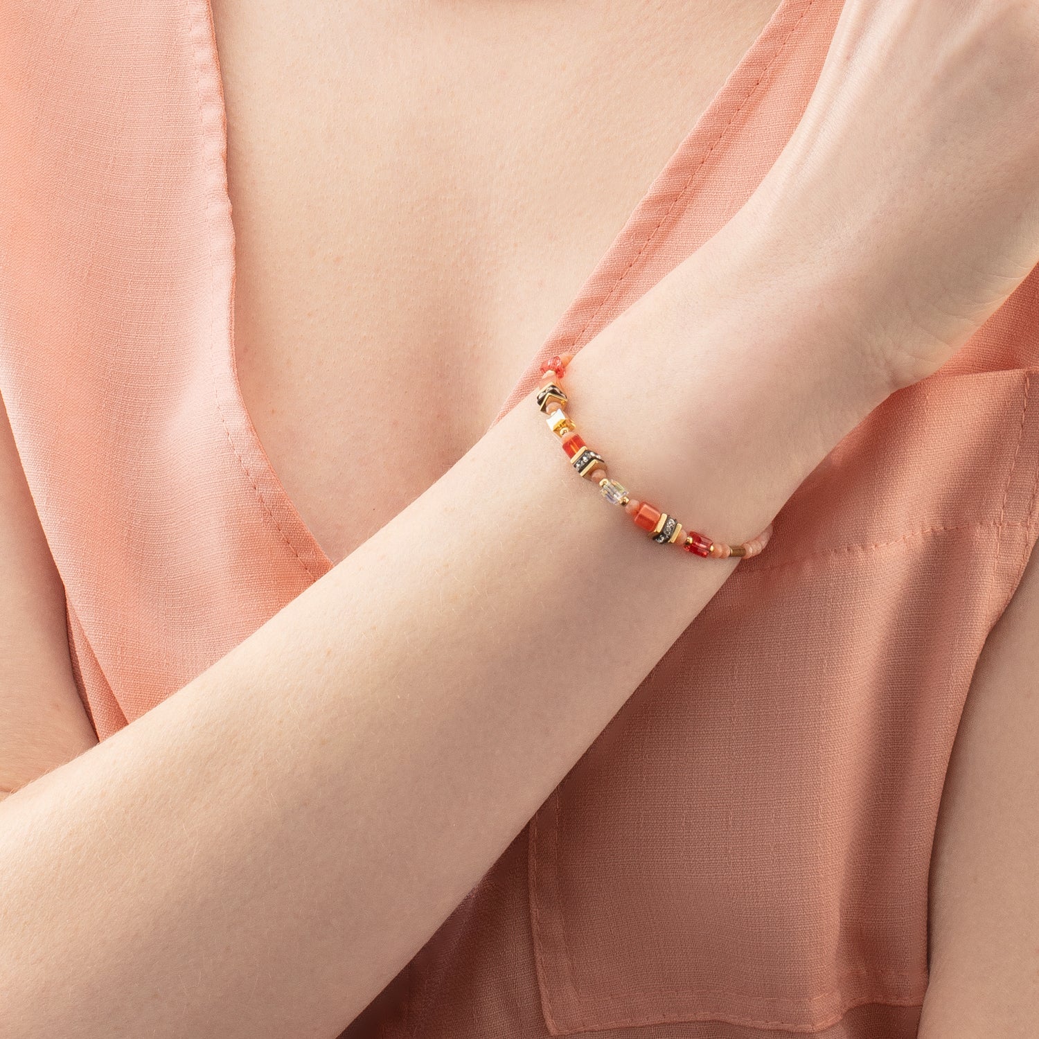 Bracelet Mini Cubes orange