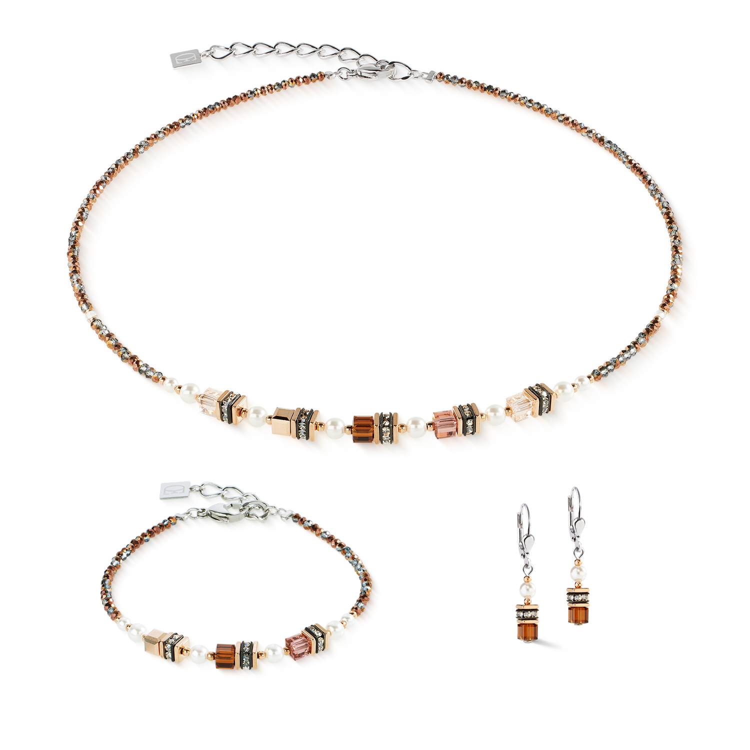 Sparkling Princess necklace Mocha Mousse