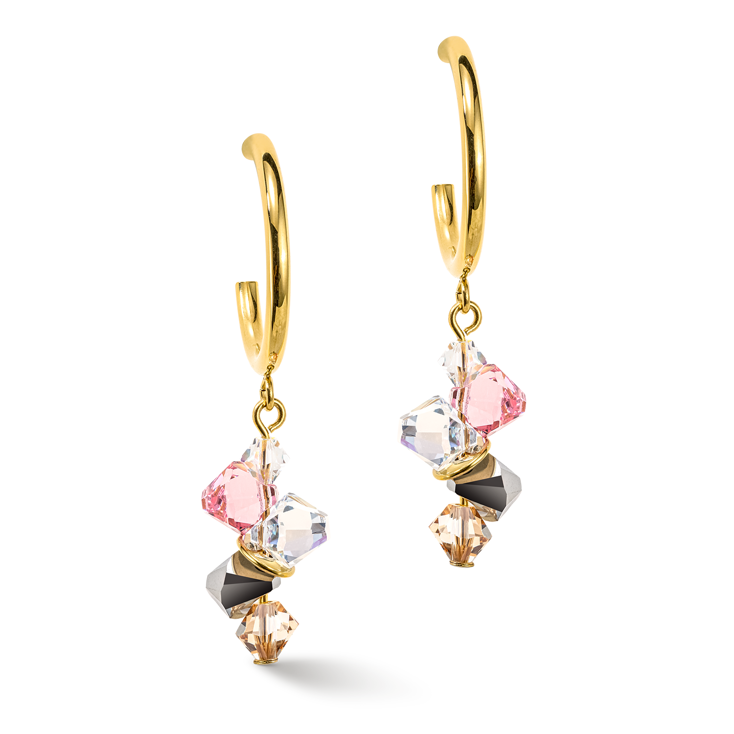 Dancing Crystals earrings gold light rose