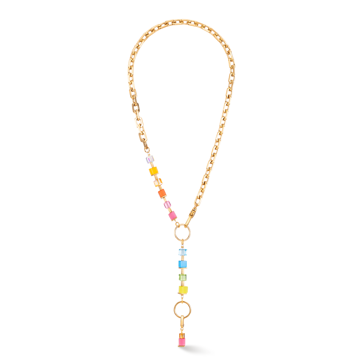 Necklace Cube Fusion Charm gold-rainbow