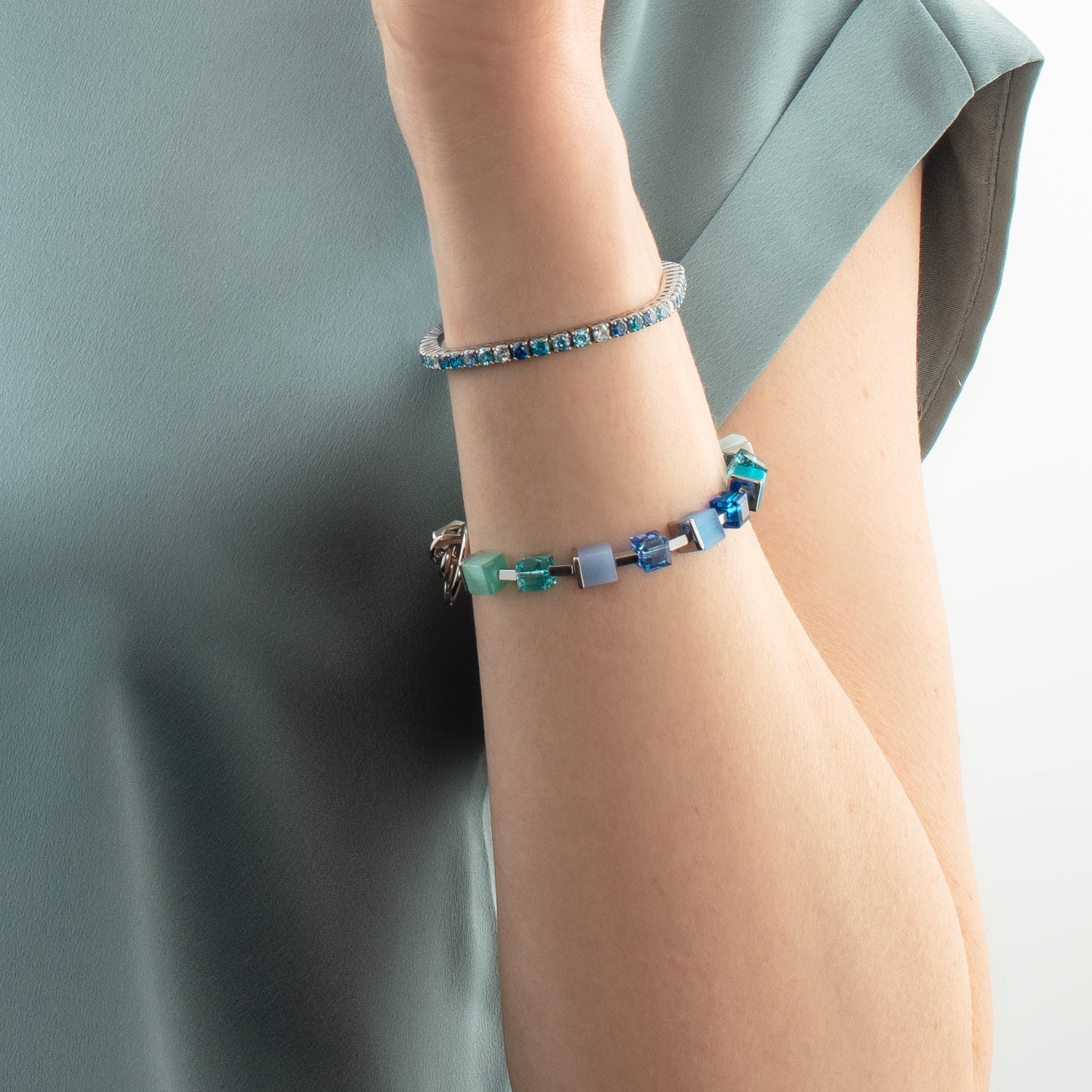 Bracelet Cube Fusion Charm Silver-Ocean