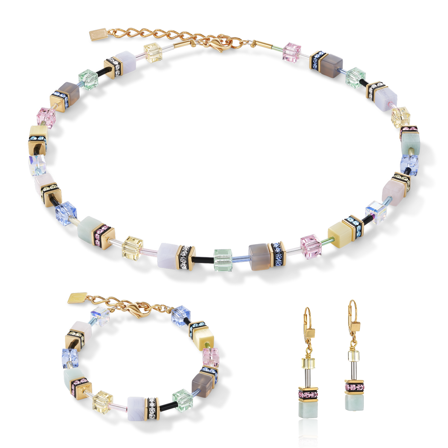 Necklace GeoCUBE® Crystals & Gemstones multicolour romance