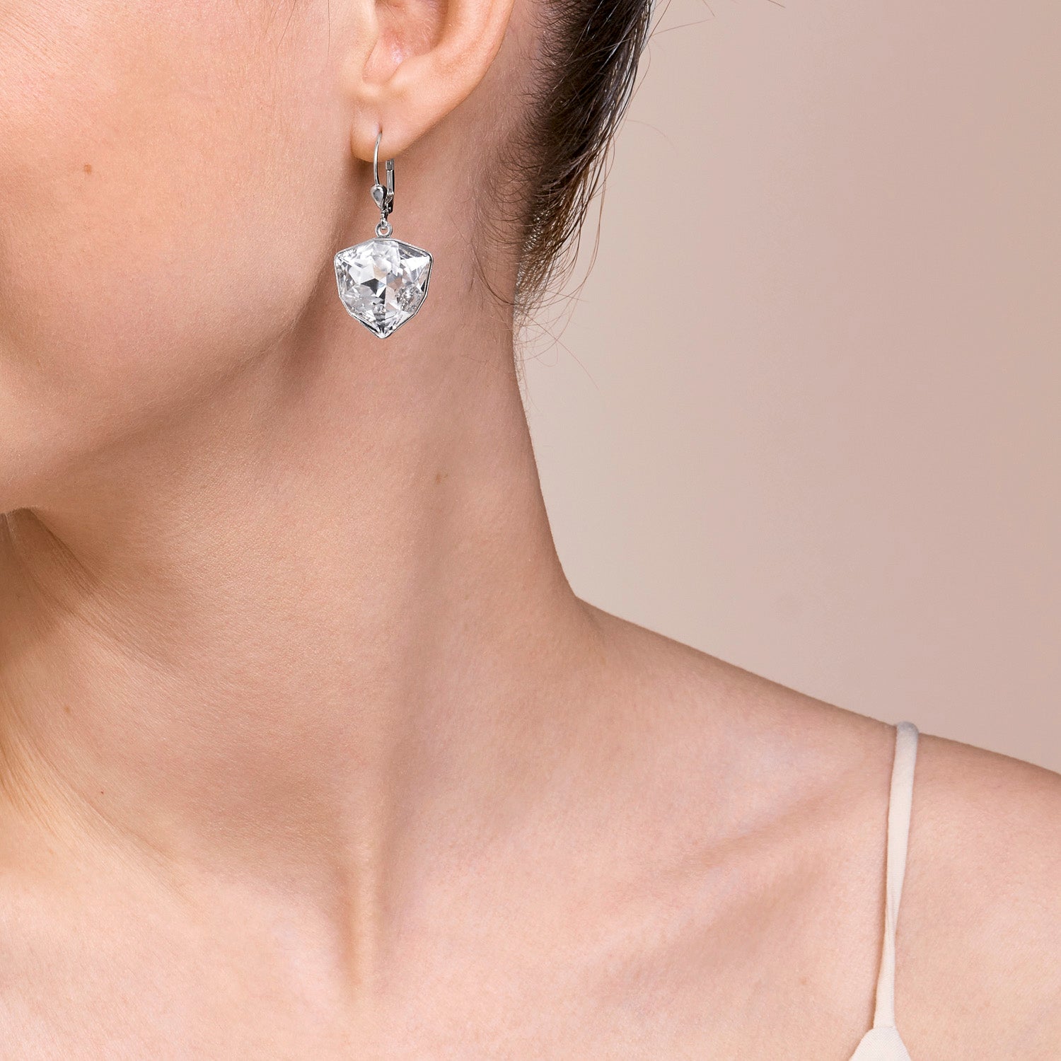 Earrings Magic crystal & chunky chain crystal