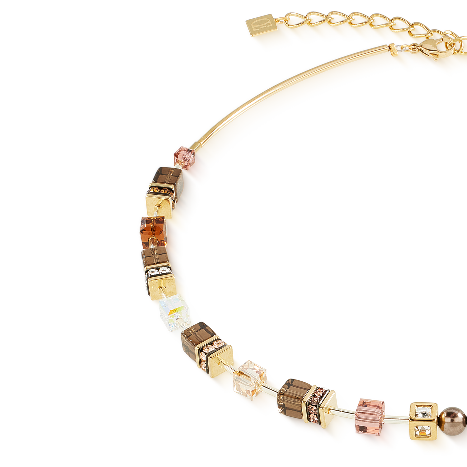 GeoCUBE® Precious Fusion Pearls Necklace Mocha Mousse