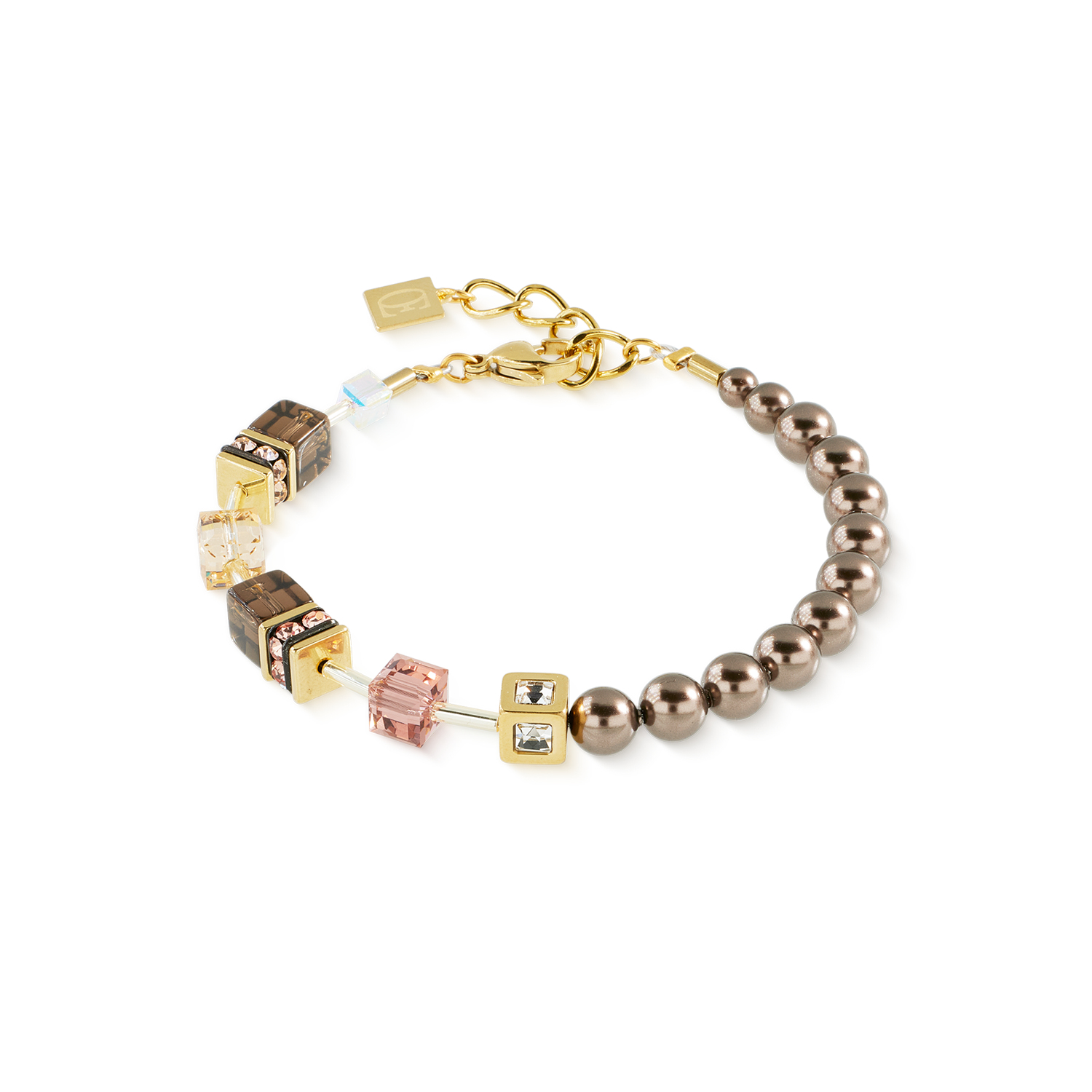 GeoCUBE® Precious Fusion Pearls Bracelet Mocha Mousse