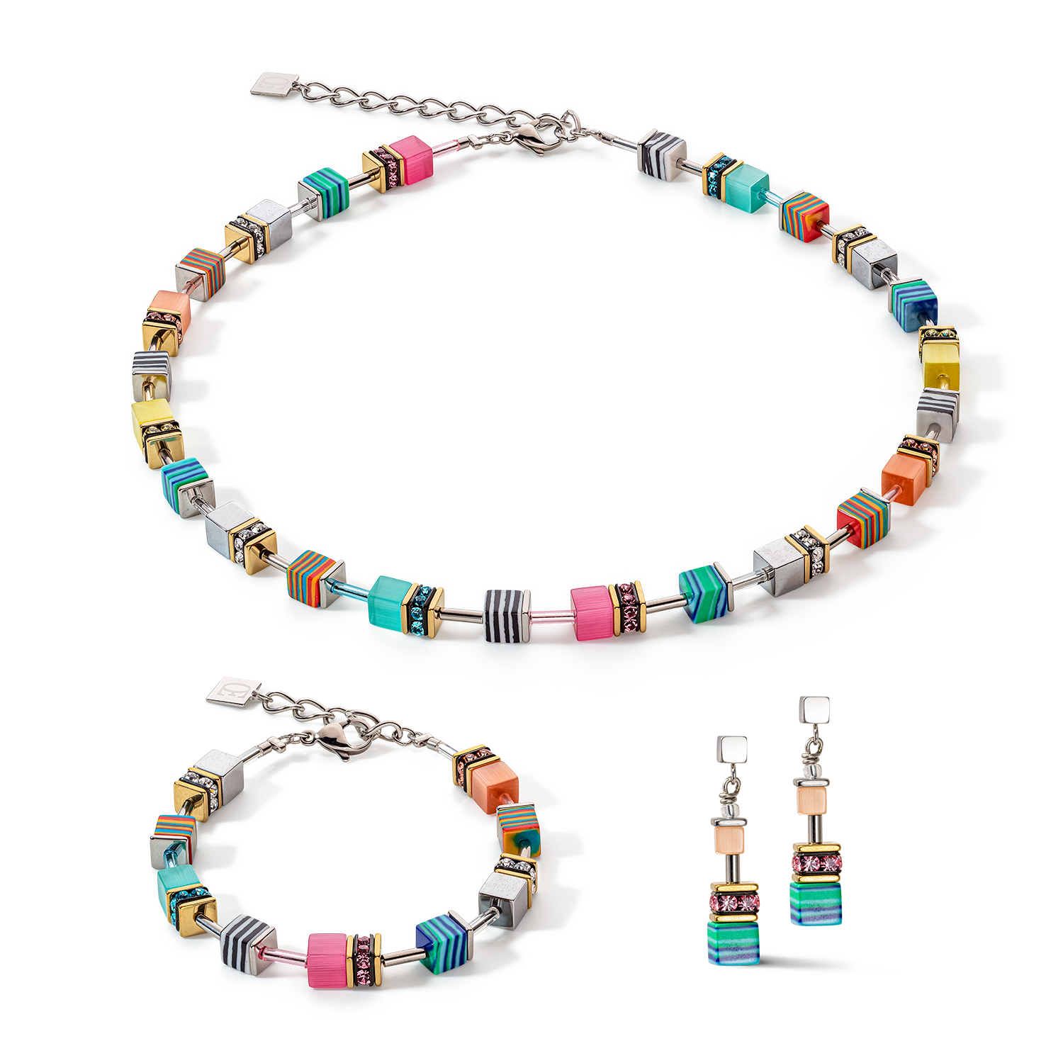 GeoCUBE® Candy necklace multicolour spring