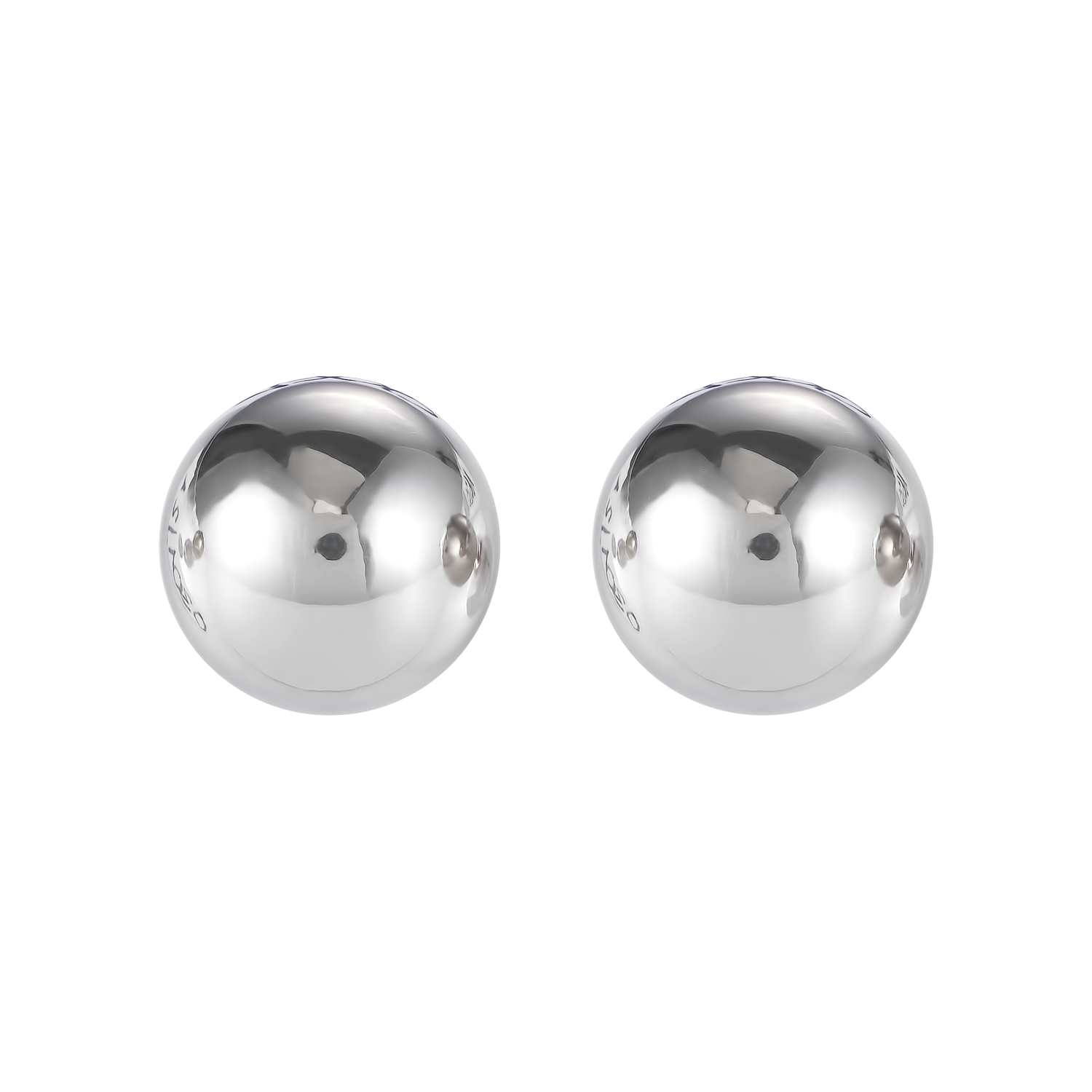 Earrings stainless steel ball large silver COEUR DE LION Europe