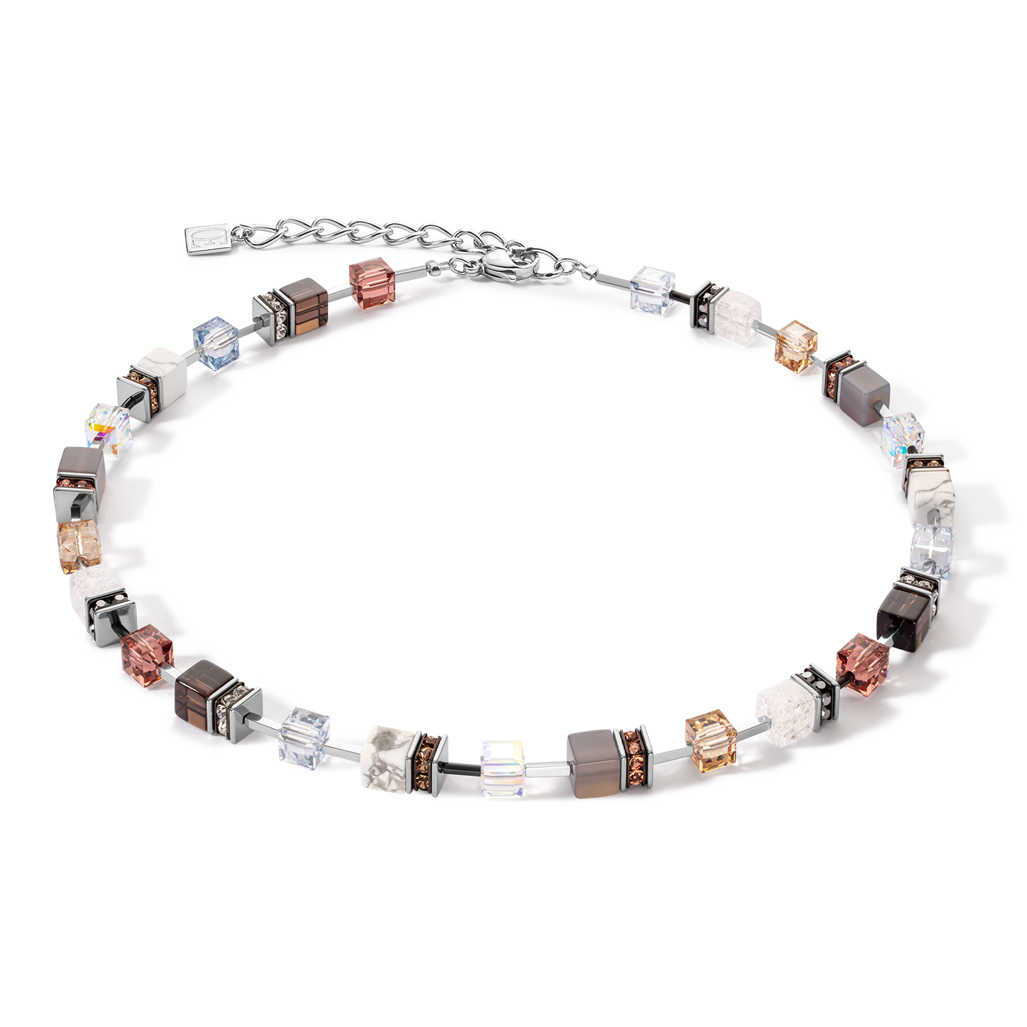 GeoCUBE Iconic Statement Precious necklace cognac beige COEUR DE LION Europe