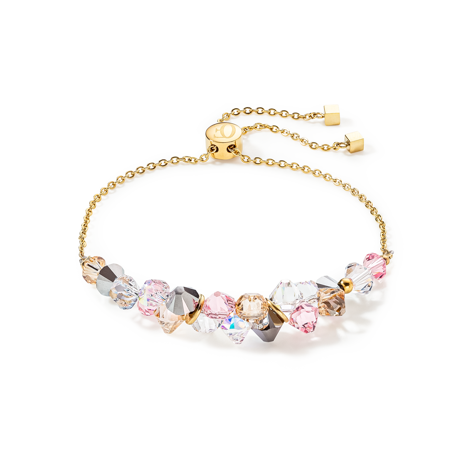 Dancing Crystals bracelet gold light rose