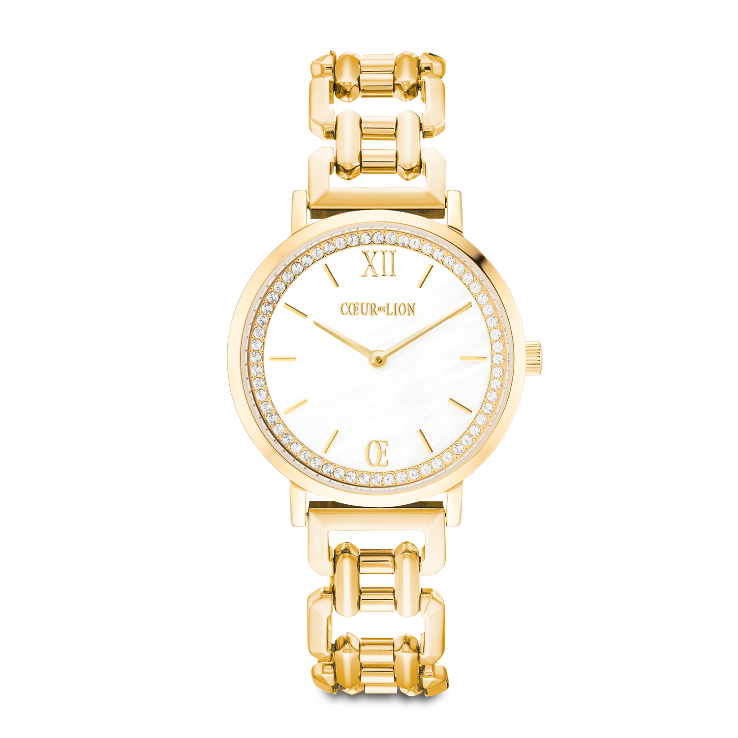 Watch Round Sparkling Mother-of-Pearl Statement