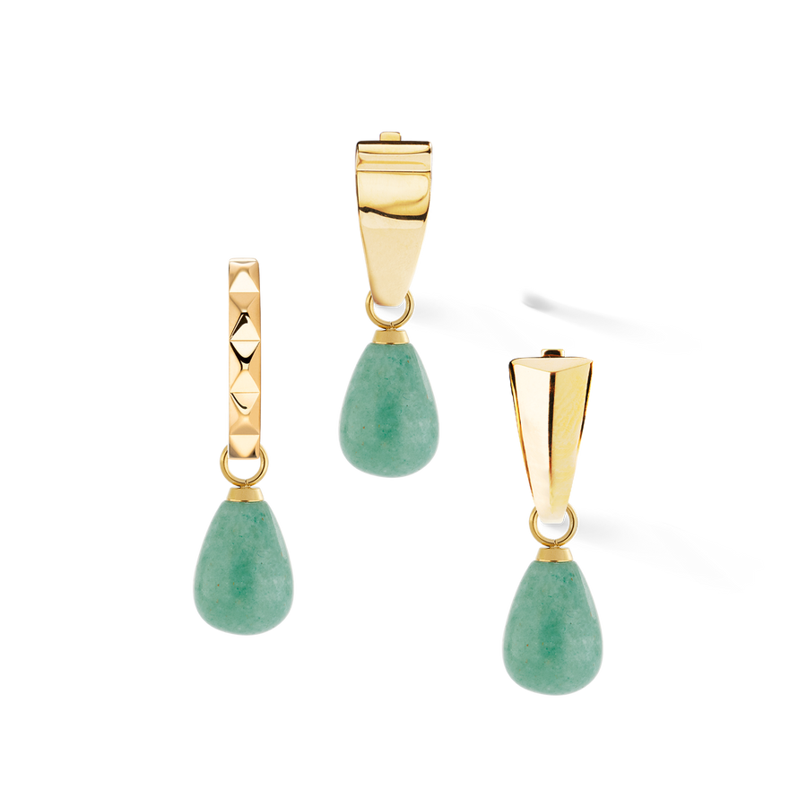 EAR ME UP Charm Drops Gold-Green