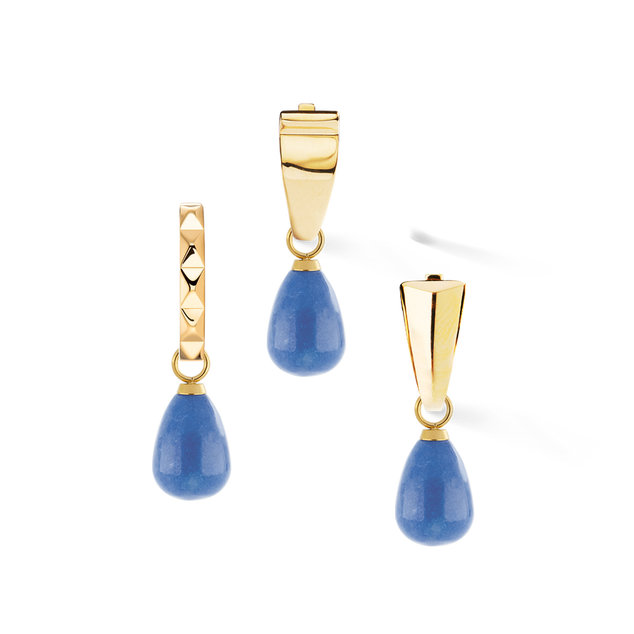 EAR ME UP Charm Drops Gold-Blue