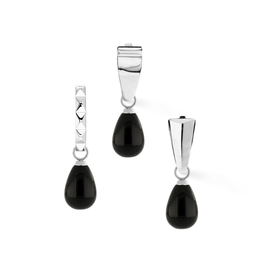 EAR ME UP Charm Drops Silver-Black