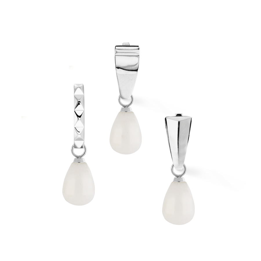 EAR ME UP Charm Drops Silver-White