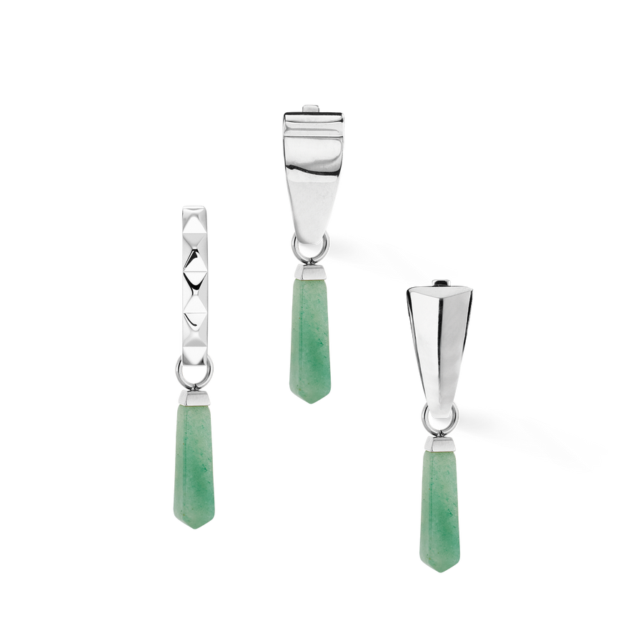 EAR ME UP Charm Obelisk Silver-Green