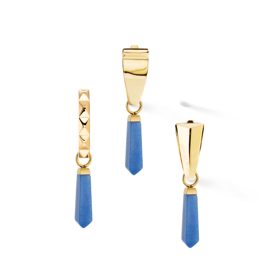 EAR ME UP Charm Obelisk Gold-Blue