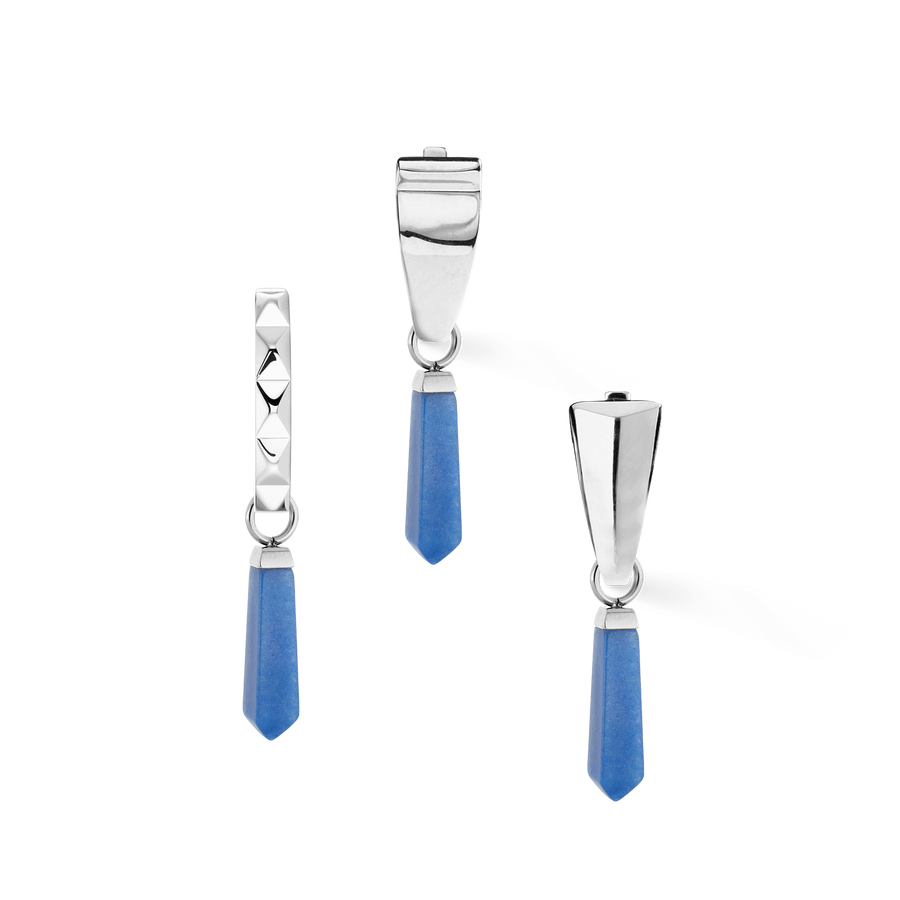 EAR ME UP Charm Obelisk Silver-Blue