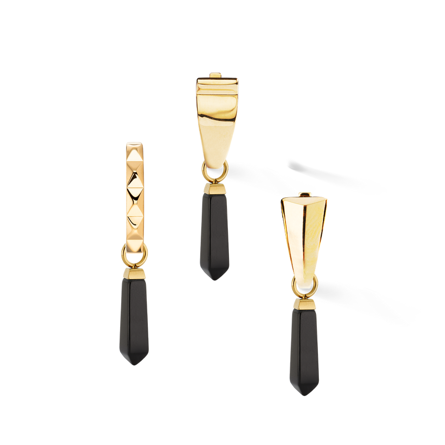 EAR ME UP Charm Obelisk Gold-Black