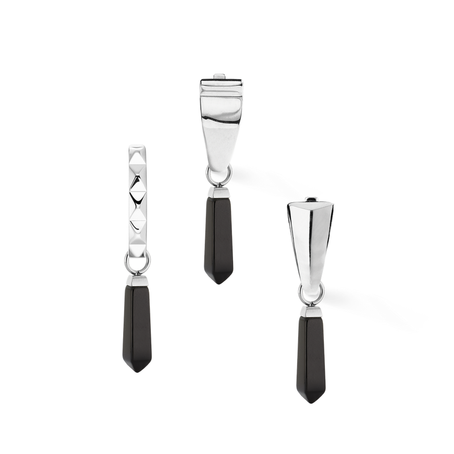 EAR ME UP Charm Obelisk Silver-Black