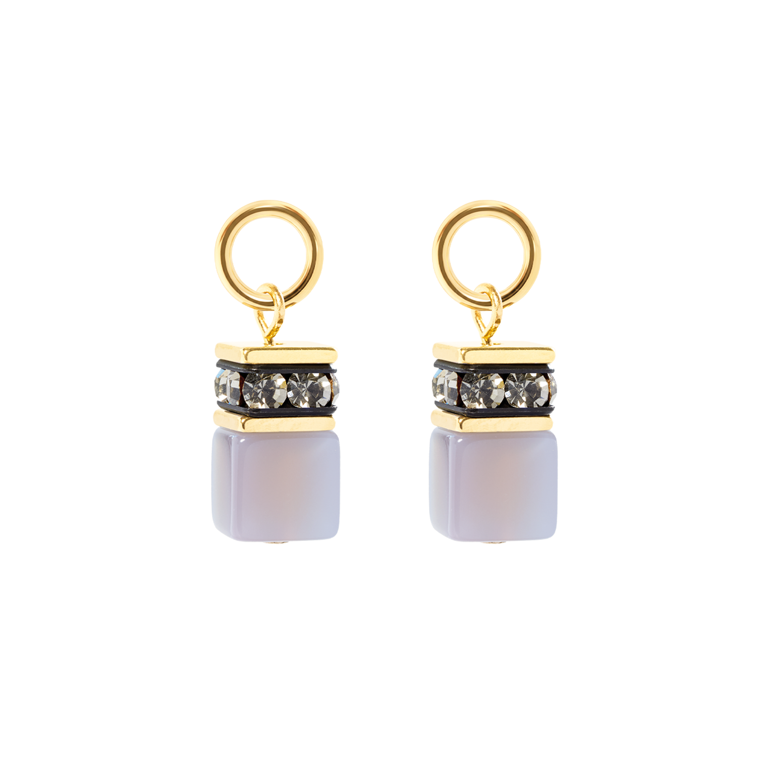 EAR ME UP Charm GeoCUBE® gold-grey