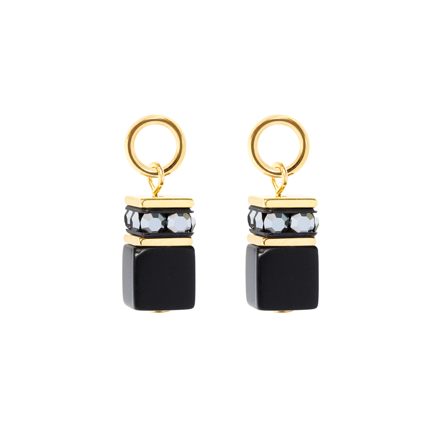 EAR ME UP Charm GeoCUBE® gold-black
